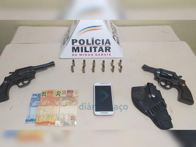 As duas armas de fogo apreendidas pela PM podem ter sido usadas em atentados nos últimos meses, em Timóteo