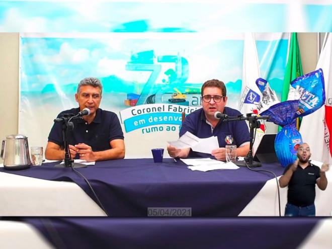 Prefeito de Coronel Fabriciano fez pronunciamento em transmissão ao vivo 