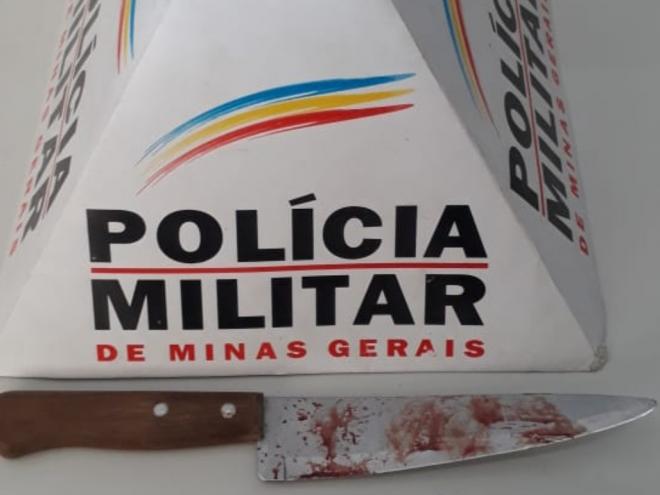 Faca usada pelo pai para matar o filho, em Santa Bárbara