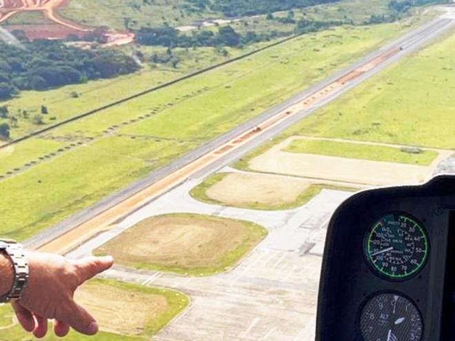 O asfalto velho já foi retirado totalmente na pista do Aeroporto Regional do Vale do Aço  