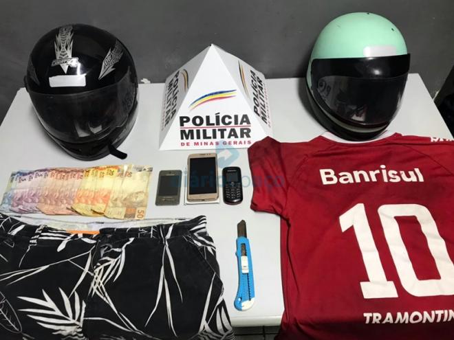 As roupas que os dois presos, segundo a PM, usavam nos assaltos praticados em Ipatinga