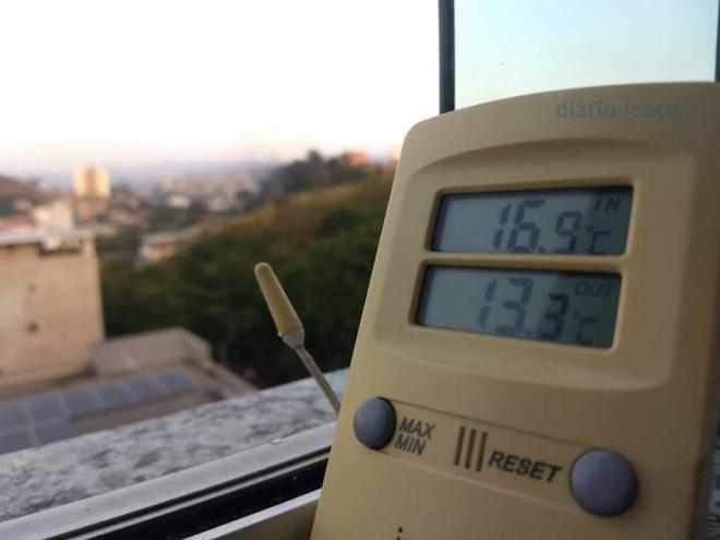 Temperatura mínima entre a madruga e começo da manhã de hoje (15) 