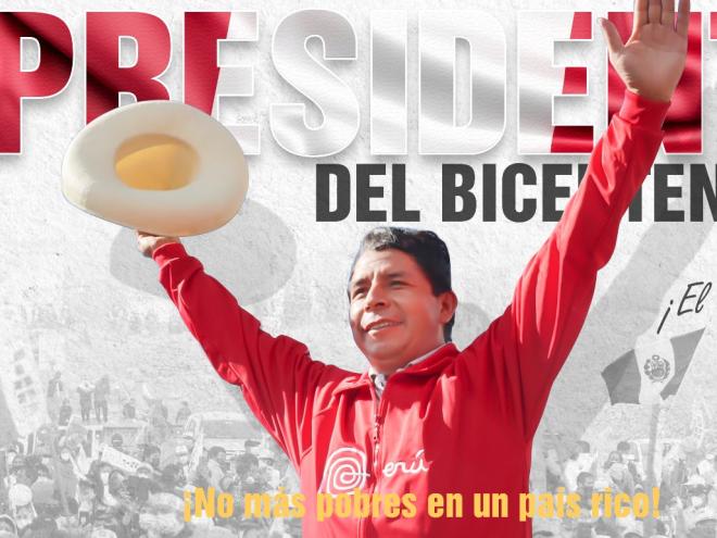 O candidato do movimento Peru Libre, Pedro Castillo (de esquerda), venceu no segundo turno a candidata da Fuerza Popular, Keiko Fujimori, de direita