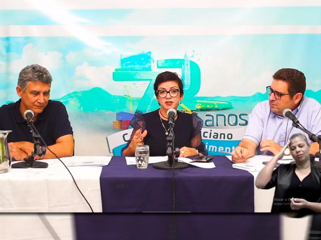 Prefeito recebeu em sua transmissão o secretário Ricardo Cacau e a deputada federal, Alê Silva 