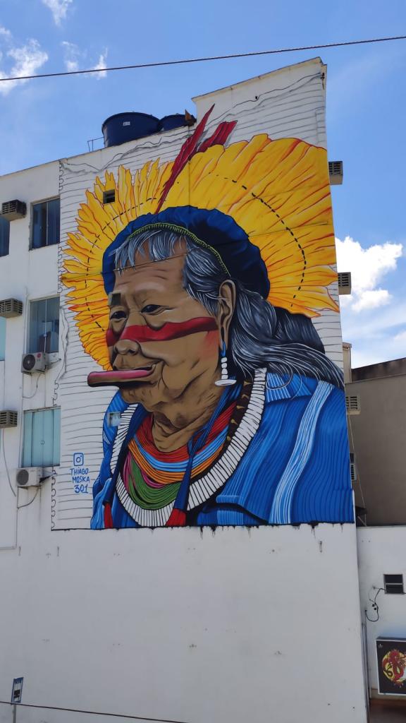 Painel gigantesco pode ser contemplado em prédio na rua Barbacena