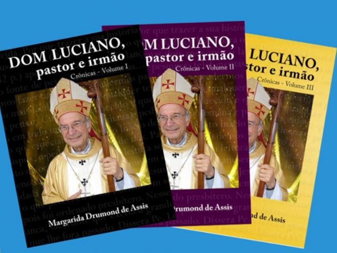 Capas dos três volumes de ''Dom Luciano, pastor e irmão''