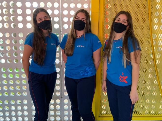 As medalhistas fazem parte da equipe Guilhotinadas