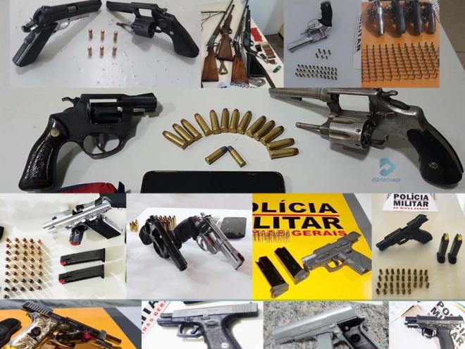 Dados da PMMG mostram que Timóteo é a cidade onde mais foram apreendidas armas de fogo em 8 meses de 2021, seguida de Ipatinga, Caratinga e Manhuaçu 
