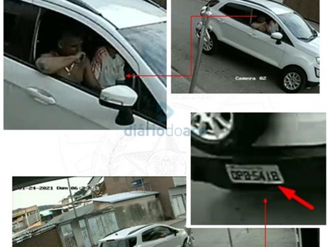 Os dois acusados em imagens de câmeras de segurança realizadas no dia do assassinato