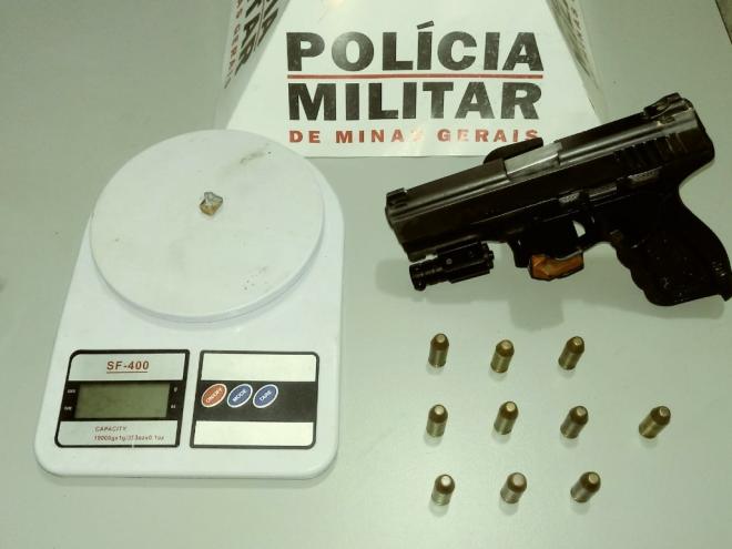 Em festa em um sítio, na noite de segunda-feira, trio efetuava disparos com essa pistola .40