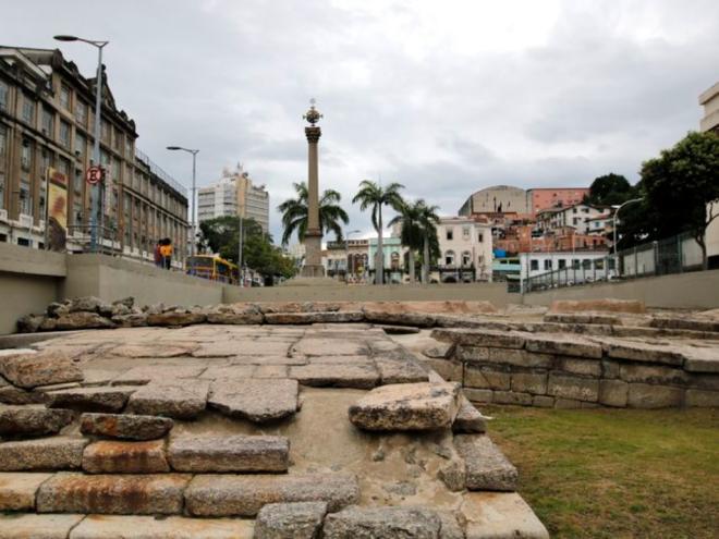 Símbolo de desembarque de navios negreiros, sítio  arqueológico Cais do Valongo, na região portuária do Rio, é Patrimônio da Humanidade - Tânia Rêgo/Agência Brasil