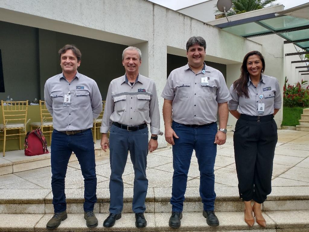 Diretor-executivo de operações, Helton Muzzi; presidente Sergio Leite; vice-presidente Industrial, Américo Ferreira Neto; e a diretora Corporativa de Comunicação e Relações Institucionais, Ana Gabriela Dias Cardoso