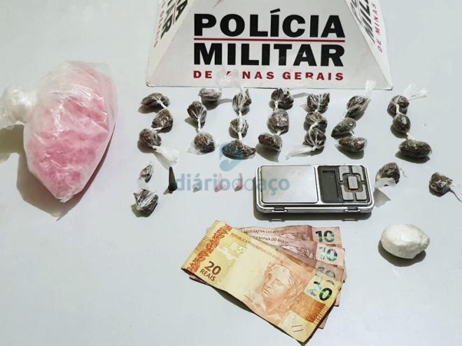 O entorpecente apreendido com um dos suspeitos abordados no Nova Esperança