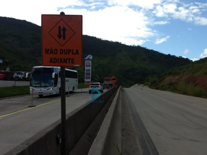 Pista em frente ao posto Veraneio agora é mão dupla