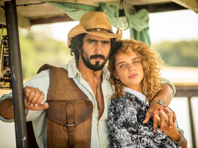 Protagonistas na primeira fase, Renato Góes e Bruna Linzmeyer interpretam José Leôncio e Madeleine, em ''Pantanal''
