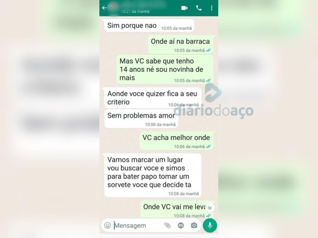 Mesmo informado que a menina tinha apenas 14 anos, o homem manteve o convite para que se encontrassem 