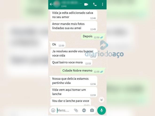 Mensagens enviadas pelo idoso à menor de idade foram vistas pela avó e tia e elas decidiram fazer a denúncia 