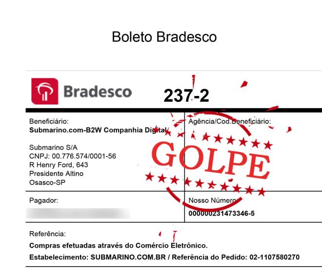 Boleto emitido por golpista sai em nome da empresa que administra o site oficial 
