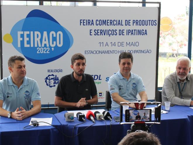 Amaury Gonçalves, Gustavo Nunes, Luís Henrique Alves e Fábricio César Fernandes participaram da entrevista sobre a Feiraço 