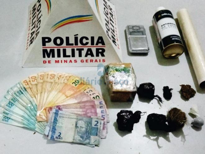 O material apreendido durante a abordagem aos jovens, em Ipatinga
