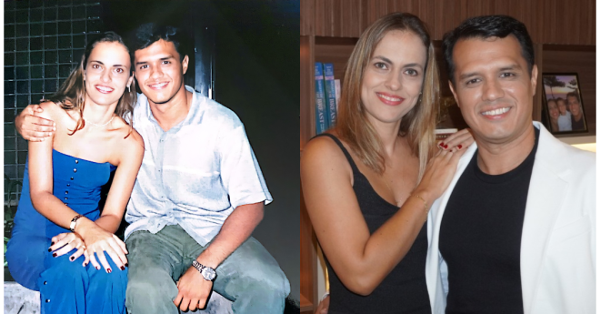Adriana e Marcos  se conheceram na escola, namoraram por 8 anos e são casados há mais de 16
