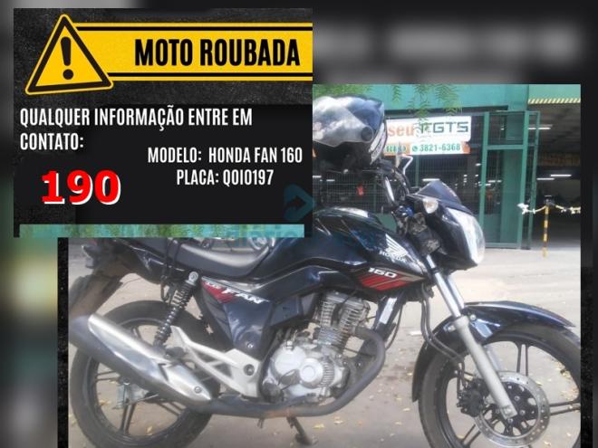 A moto roubada pelo assaltante armado é uma Honda CG Fan 160