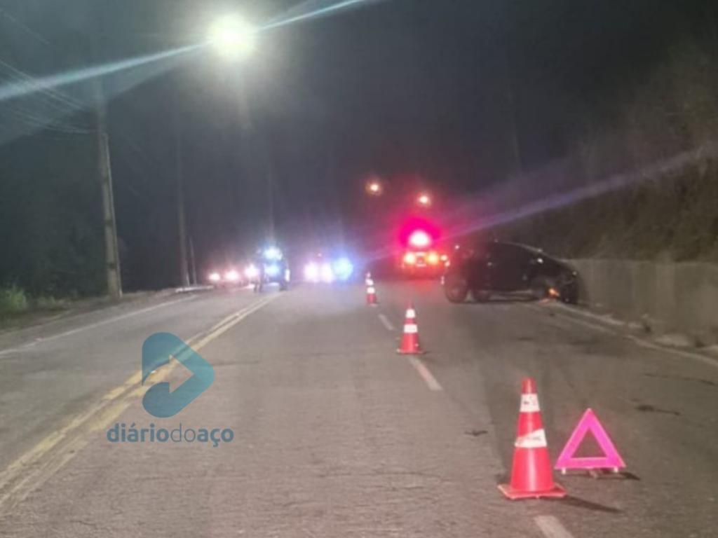 Acidente foi registrado na BR-458, na altura do bairro Castelo, em Ipatinga 