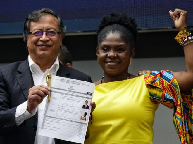 Gustavo Petro e Francia Márquez, do Pacto Histórico