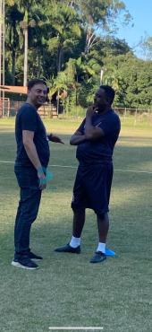 O presidente Nicanor Pires e o técnico Jorge Castilho: sintonia no bom desempenho do Tigre no Módulo B
