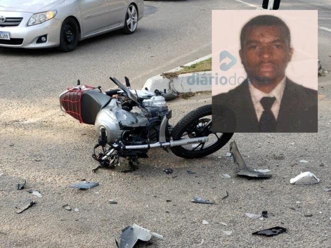 Gustavo Rodrigues estava na condução da motocicleta que colidiu contra um pequeno caminhão