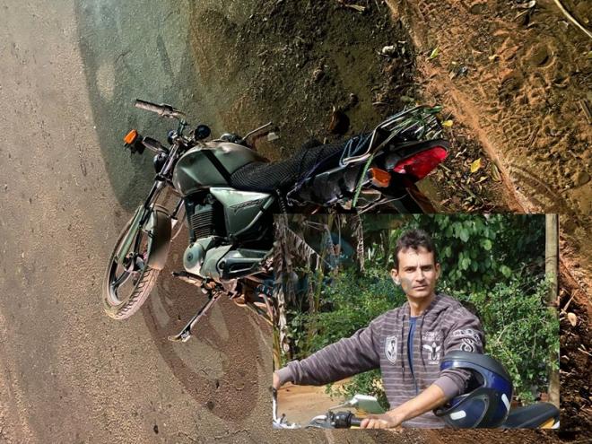Edjames pilotava esta motocicleta ao bater contra uma árvore na noite de domingo